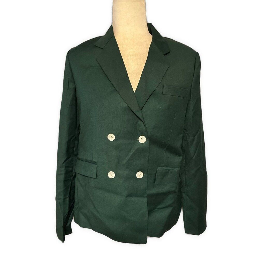 Paragon Jackets New Women’s Solid Pine Green Long Sleeve Blazer Jacket 4 Small